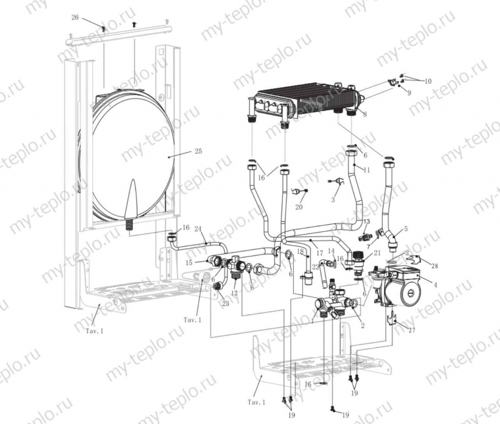 Запчасти для котла Electrolux Basic X 11 Fi купить в Салехарде